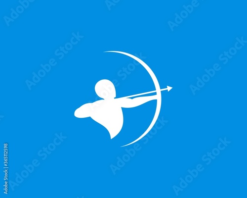 Abstract archer silhouette logo