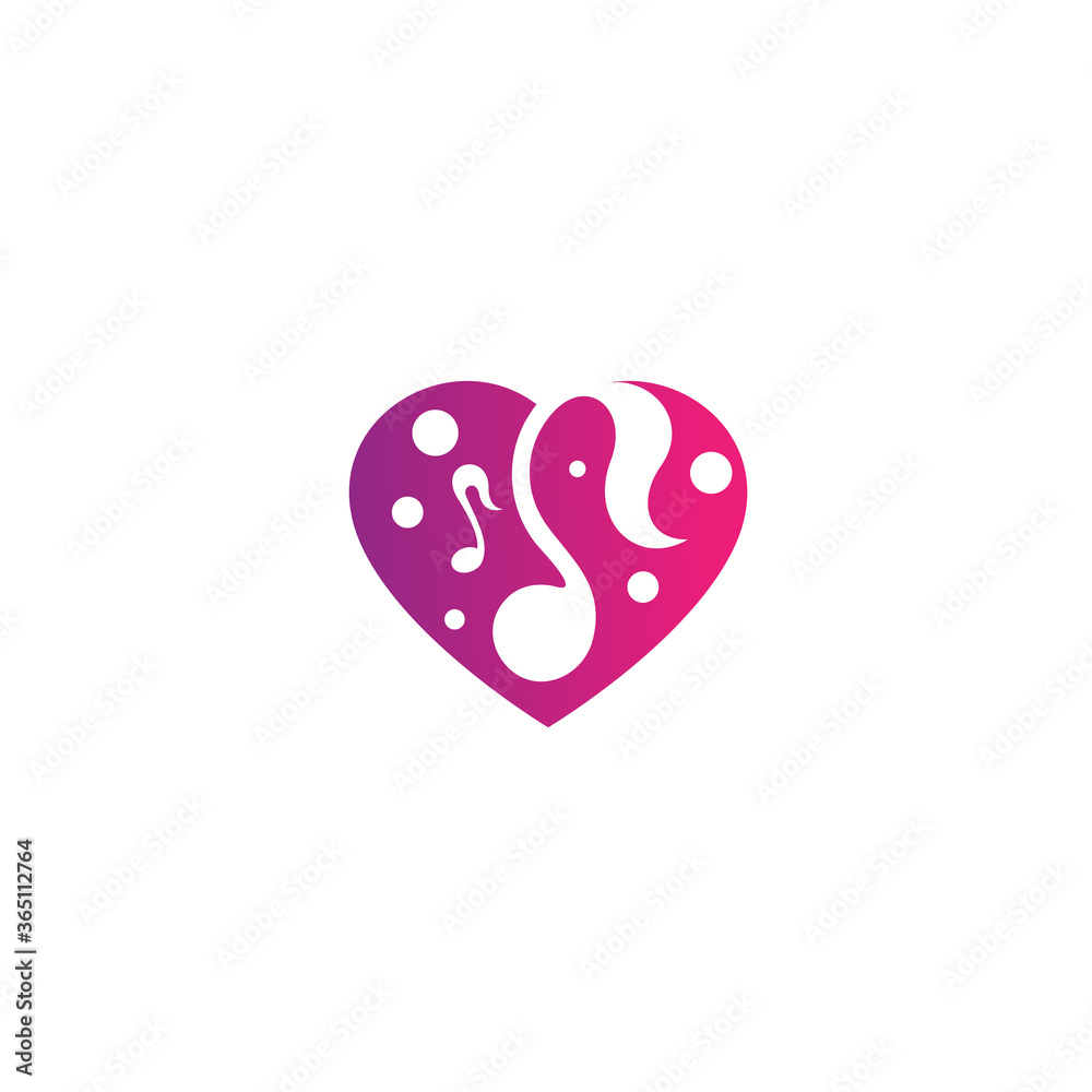 Logo template of love and music. Simple flat style. Vector logo template ready for use. Logo template of love and music. Simple flat style. Vector logo template ready for use.