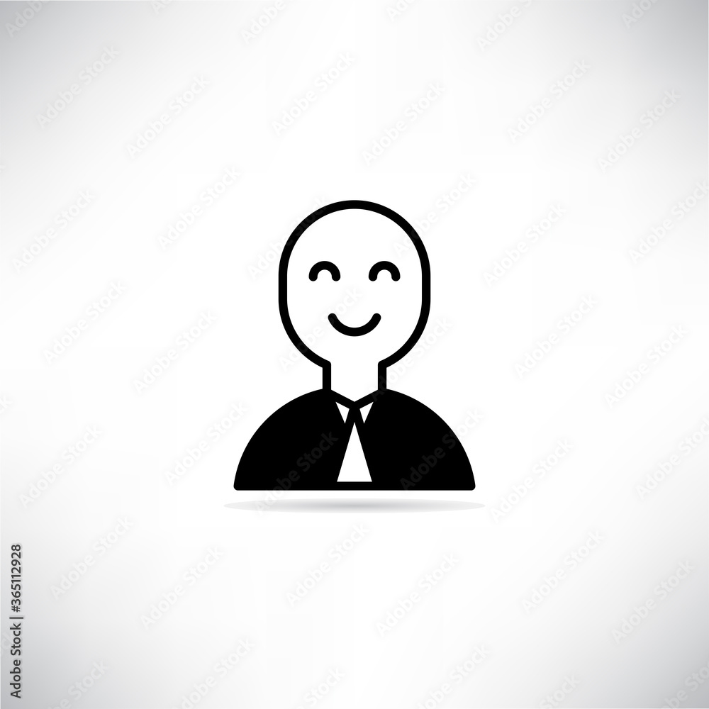 smile manager icon vector illustration on gray background smile manager icon vector illustration on gray background