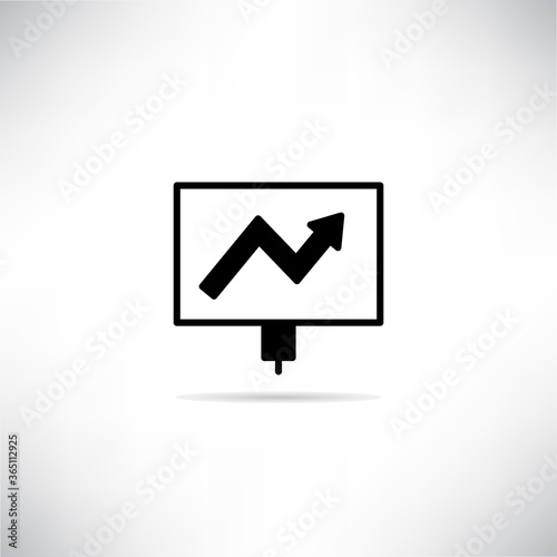 data chart in whiteboard icon vector illustration