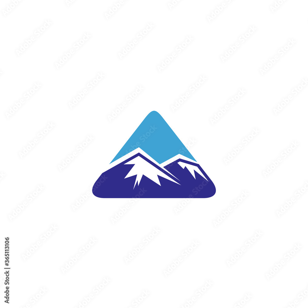 Logo template of modern mountain. Simple flat style. Vector logo template ready for use. Logo template of modern mountain. Simple flat style. Vector logo template ready for use.