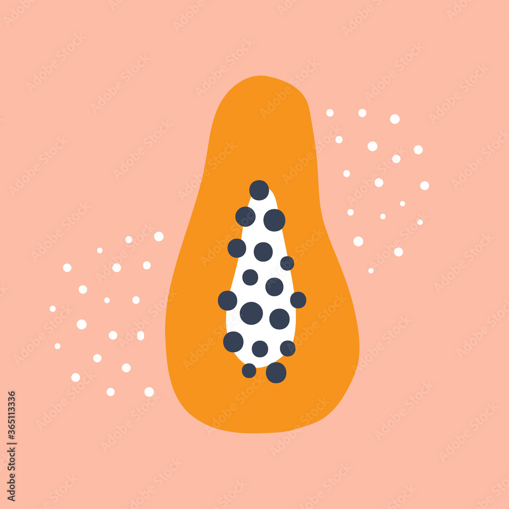 Papaya fruit hand drawn illustration. Papaya fruit hand drawn illustration.