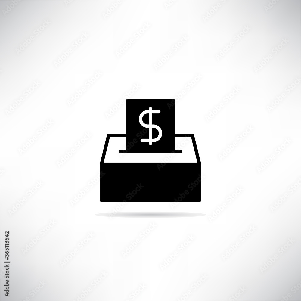donation box icon drop shadow on gray background donation box icon drop shadow on gray background