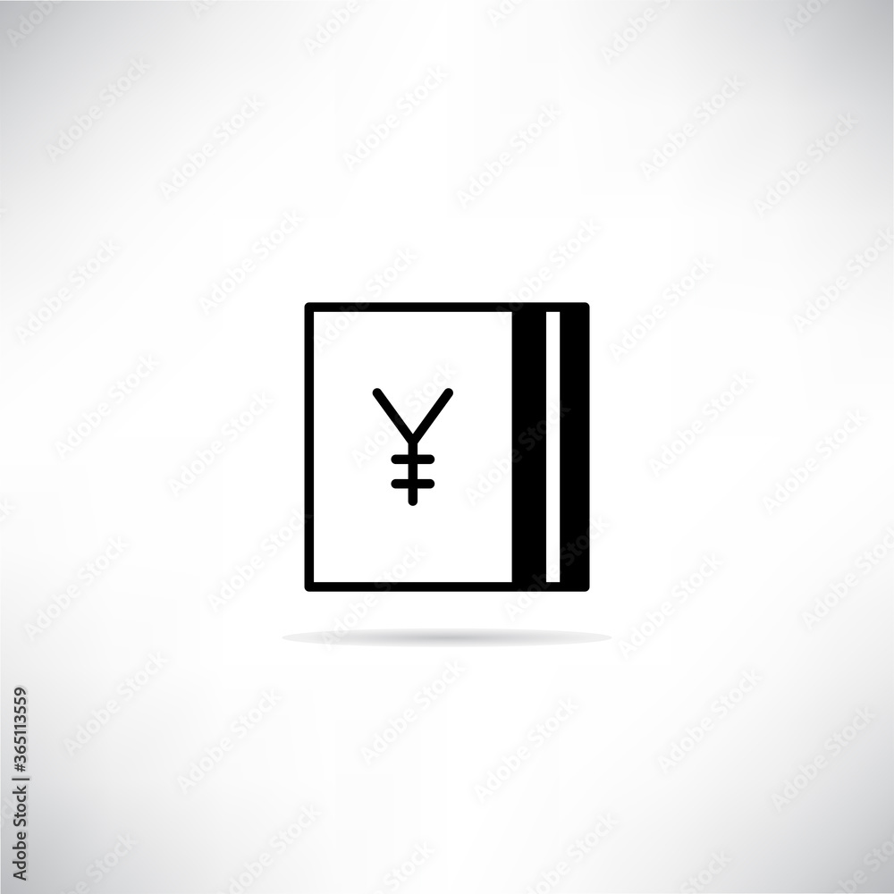 Yen currency bank icon vector Yen currency bank icon vector