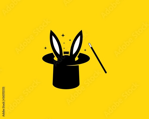 Magic hat with bunny ears inside