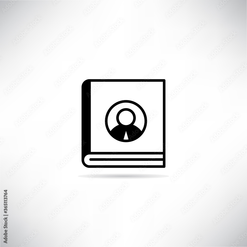 manual and contact book icon drop shadow on gray background manual and contact book icon drop shadow on gray background