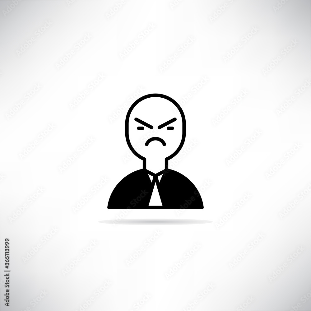 angry people avatar drop shadow vector