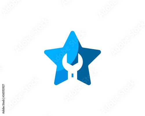 Blue star with wrench inside