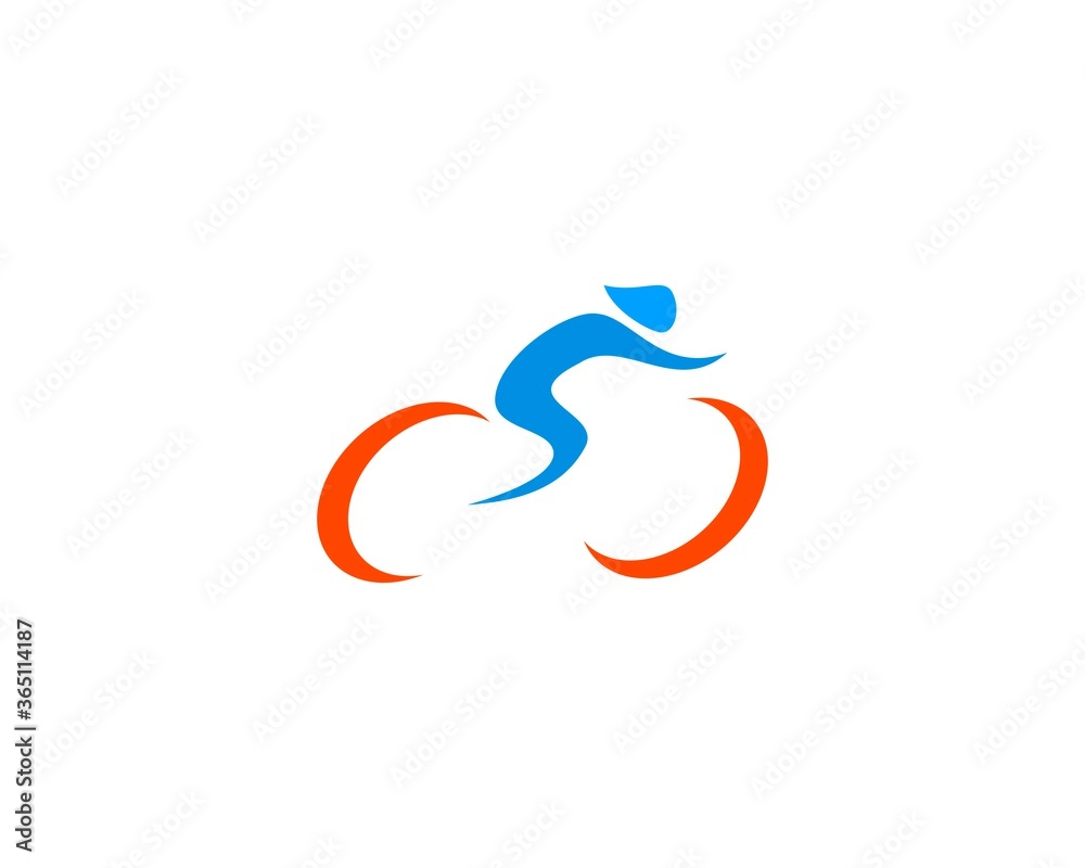 Abstract fast bicycle sport logo