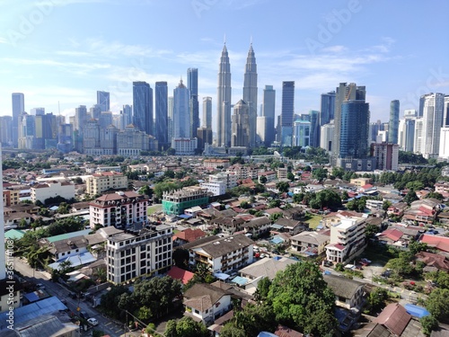 Photography Kuala Lumpur, Malaysia - July 16, 2020: View of Kuala Lumpur skyline during sunny day