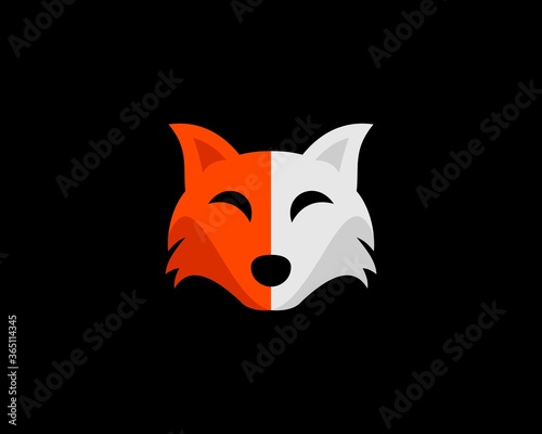 Orange and silver fox head
