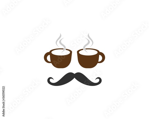Twin coffee cup with mustache
