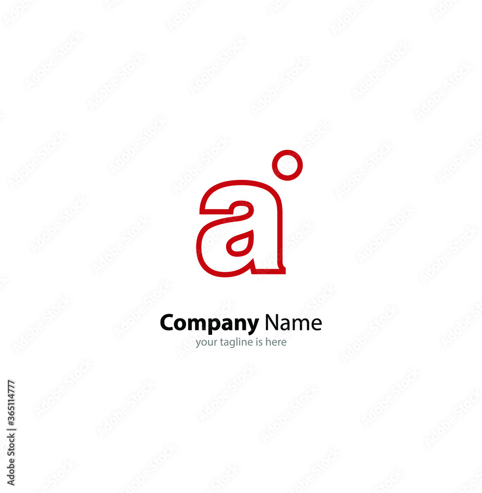 the simple modern logo of letter A with white background