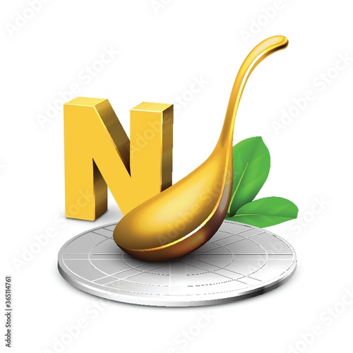 ladle with letter n