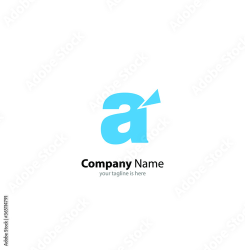 the simple modern logo of letter A with white background