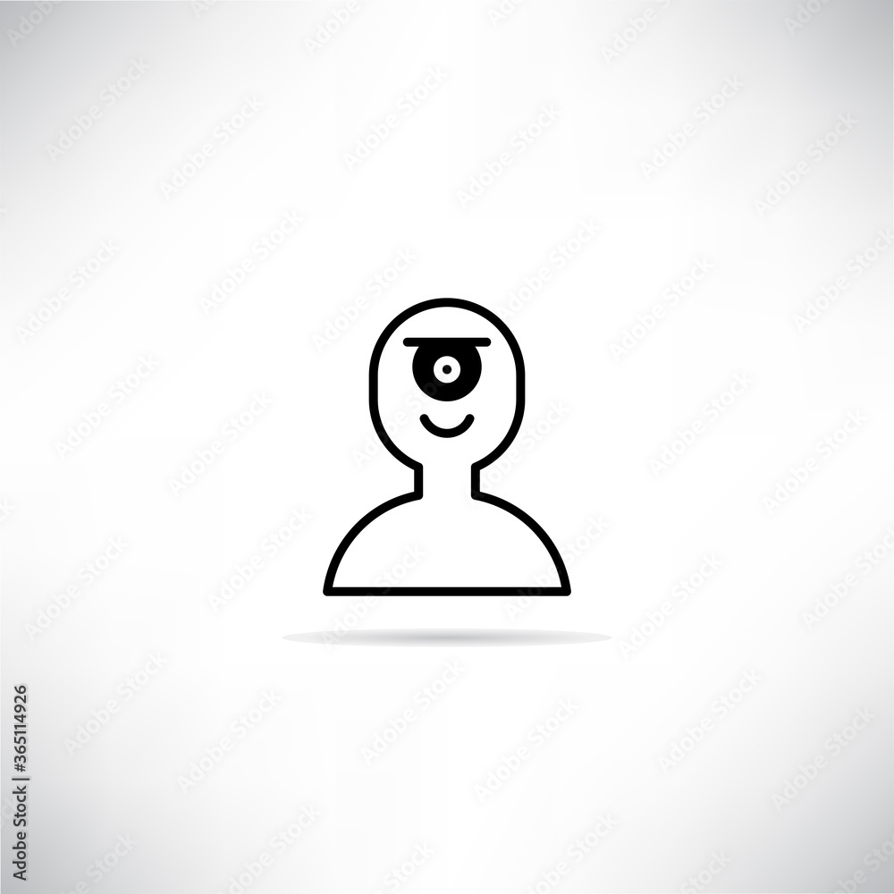 alien icon with drop shadow vector illustration alien icon with drop shadow vector illustration