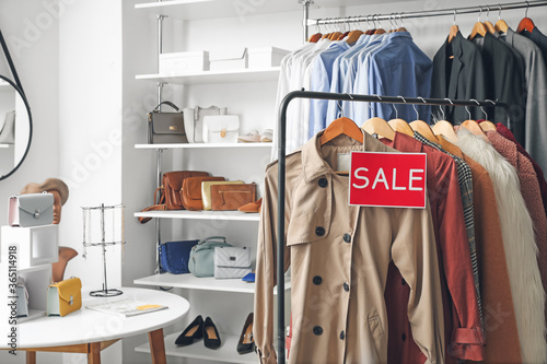 Hanger with stylish clothes...