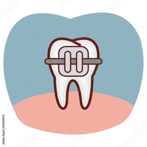 tooth with brace