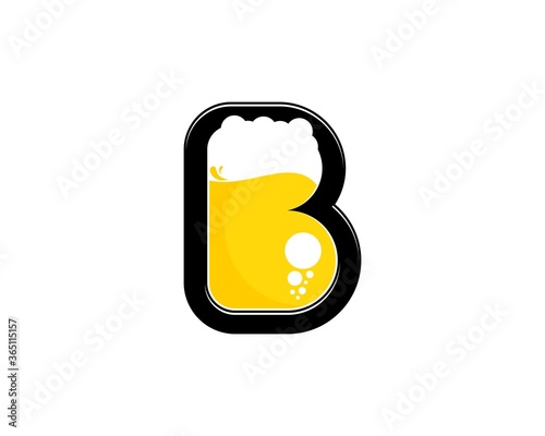 B letter initial with beer inside