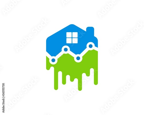 House painting with graphic growth up inside