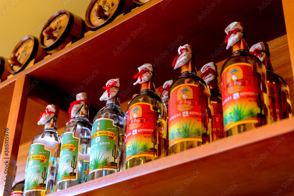 OAXACA, MEXICO - OCT 31, 2016: Alcoholic beverages at the Fabric of ...