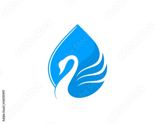 Beauty swan with water drop shape