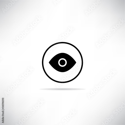 eye view icon with shadow on white background