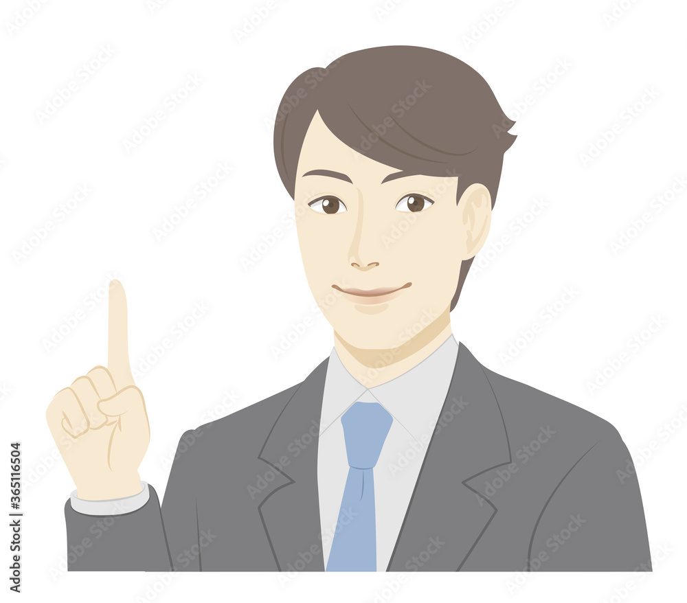 Illustration of a man in a suit / pointing Illustration of a man in a suit / pointing