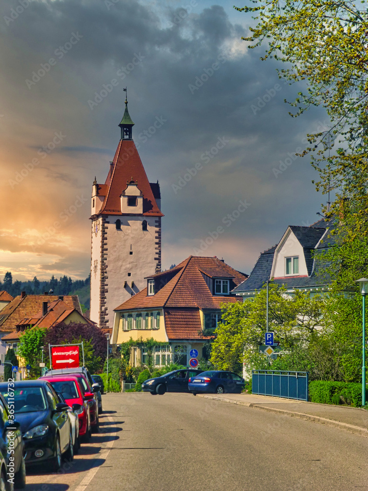 Obraz premium Church in village of Alsace, France near of Germany