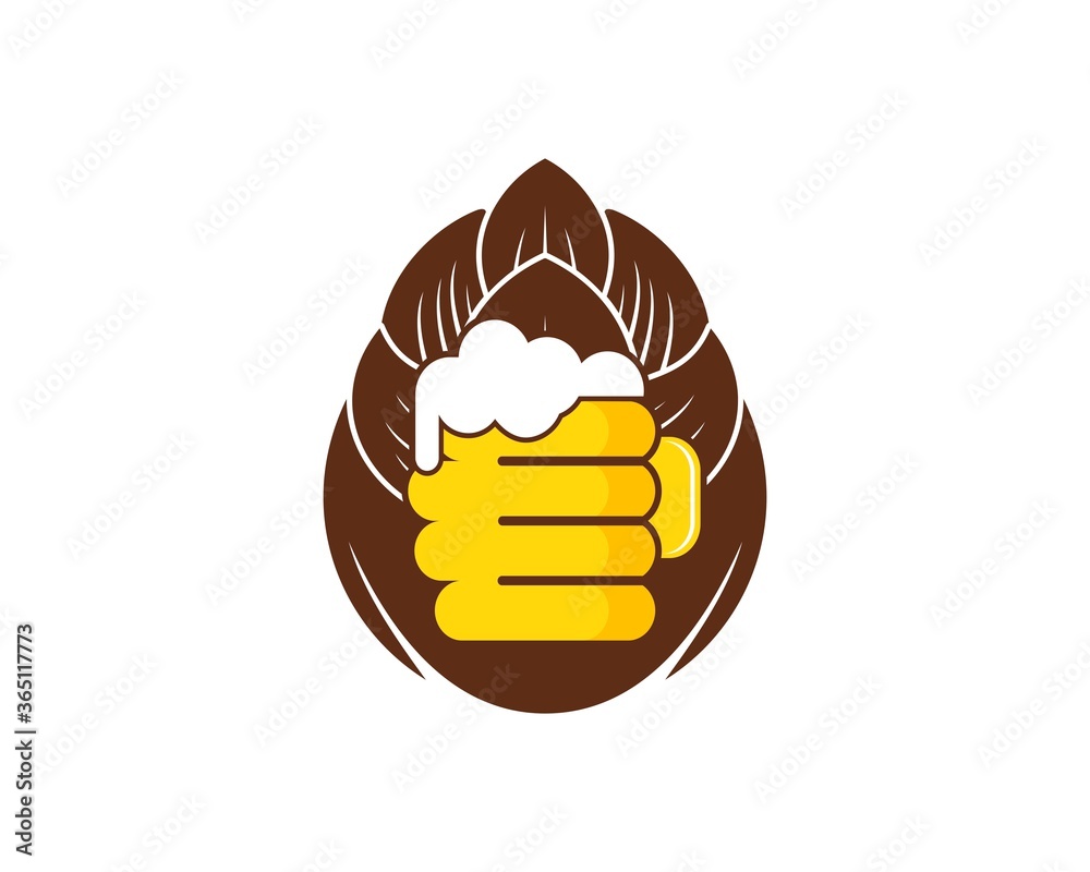 Brown barley with beer inside Brown barley with beer inside