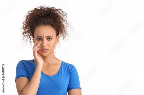 Sad African-American woman ...