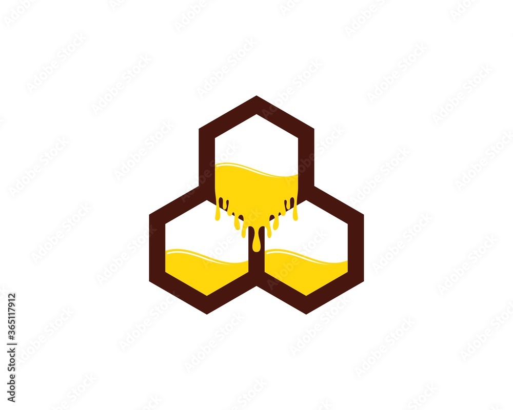 Hexagonal bee hive with honey inside Hexagonal bee hive with honey inside
