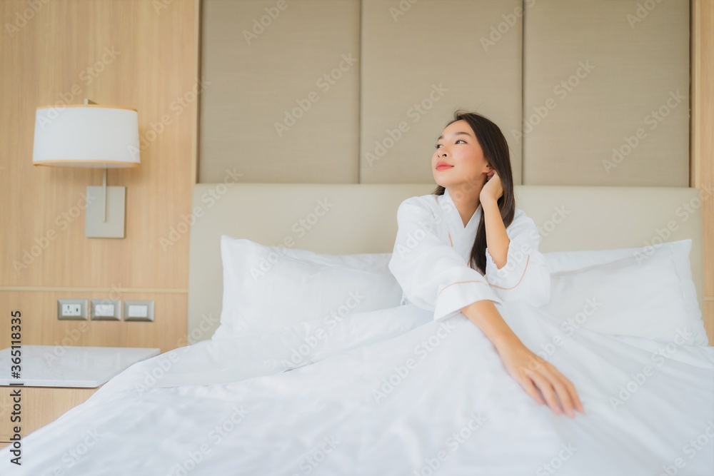 Portrait beautiful young asian woman smile happy relax and leisure Portrait beautiful young asian woman smile happy relax and leisure