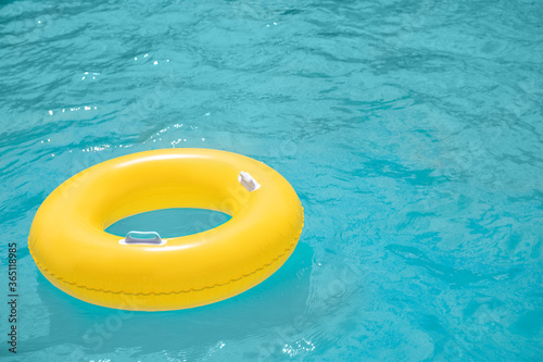 Inflatable ring in swimming pool