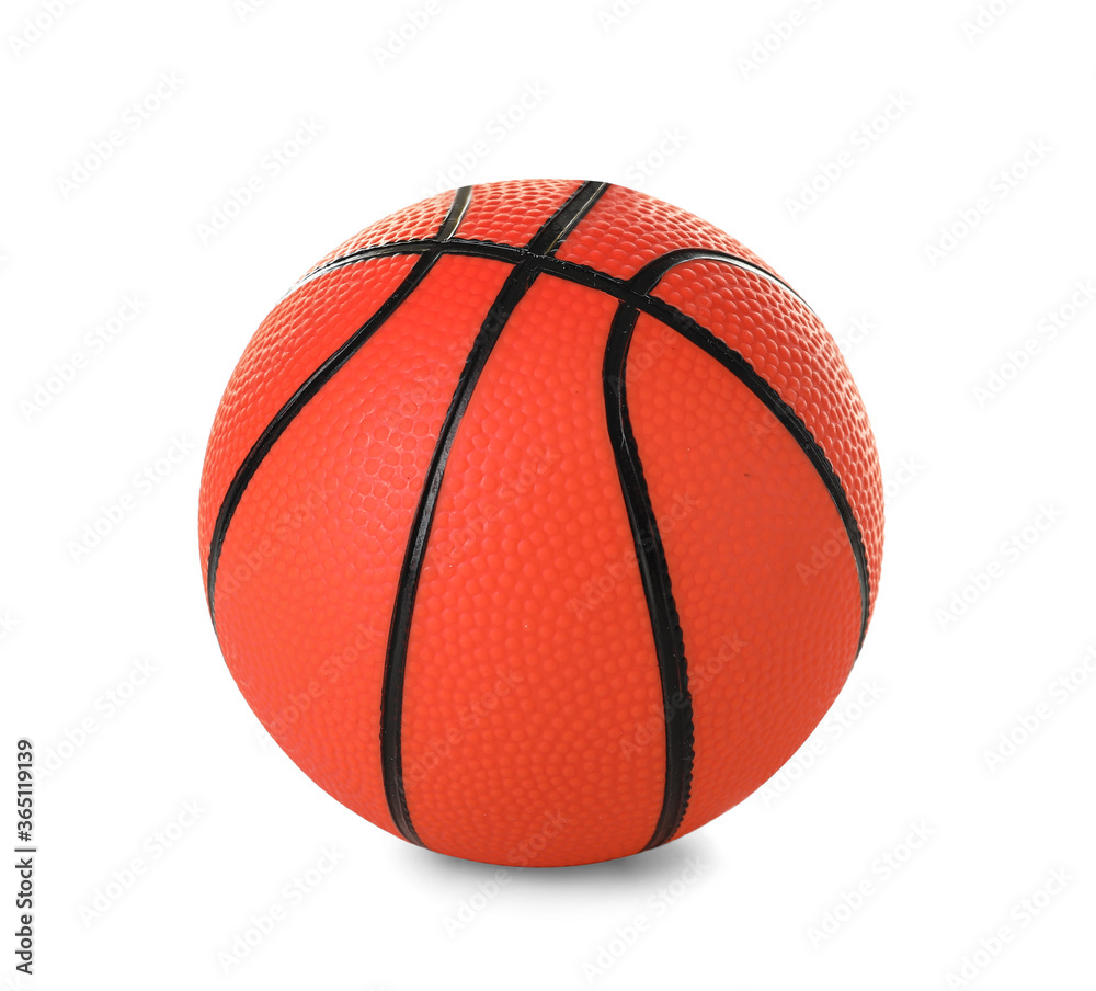 Ball for playing basketball game on white background