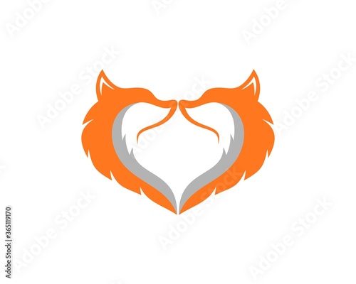 Twin fox with love shape