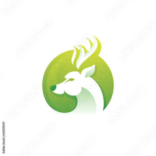 Abstract Deer Roe Antelope Head Mascot Logo Illustration