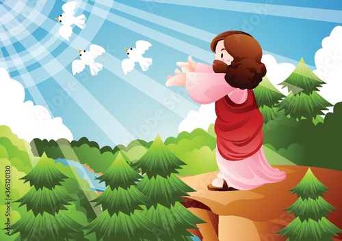 jesus releasing white doves