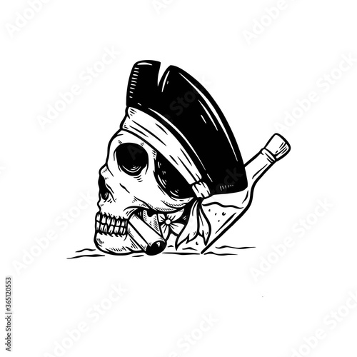 pirate skull vector illustration design