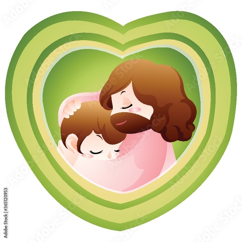 jesus hugging a boy