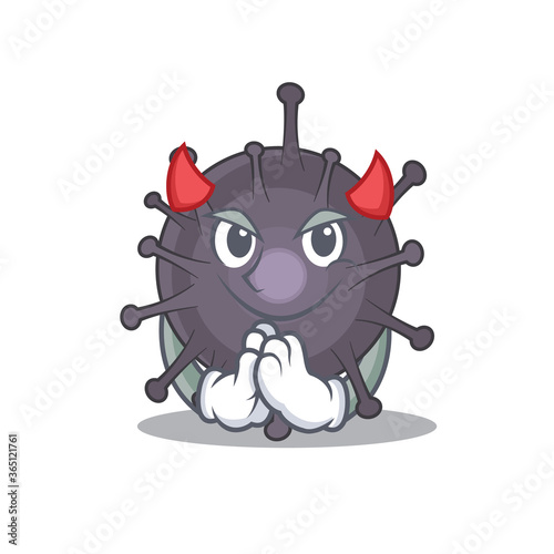 Salmonella clothed as devil cartoon character design on Halloween night