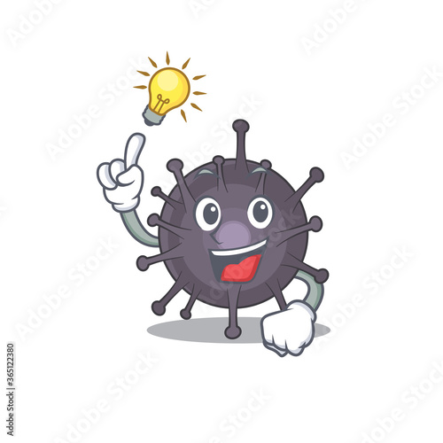 genius salmonella Mascot character has an idea gesture
