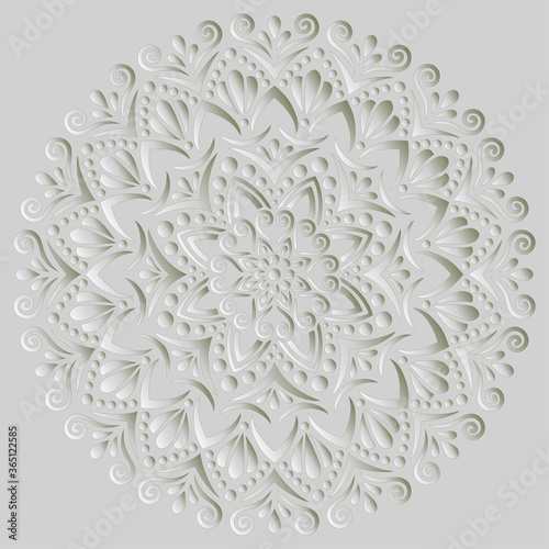 Mandala pattern white 3D gradient good mood
