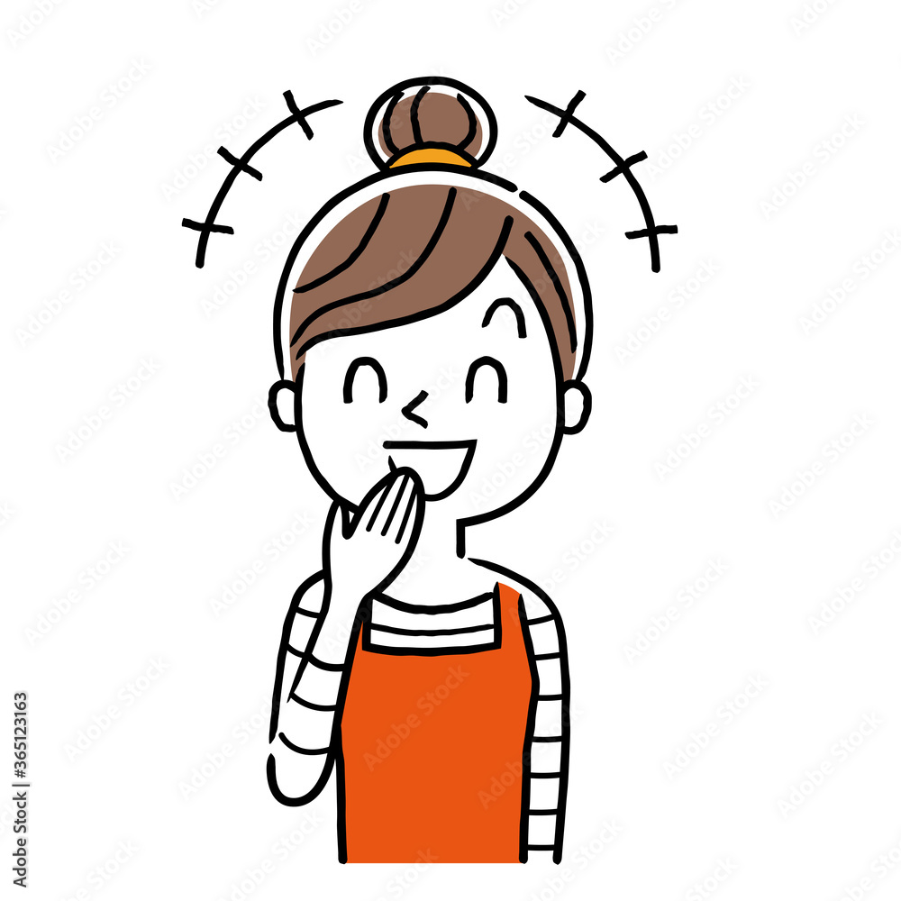 Vector illustration material: smiling young housewife Vector illustration material: smiling young housewife