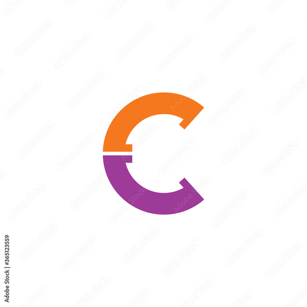 Logo template of modern letter c. Simple flat style. Vector logo template ready for use Logo template of modern letter c. Simple flat style. Vector logo template ready for use