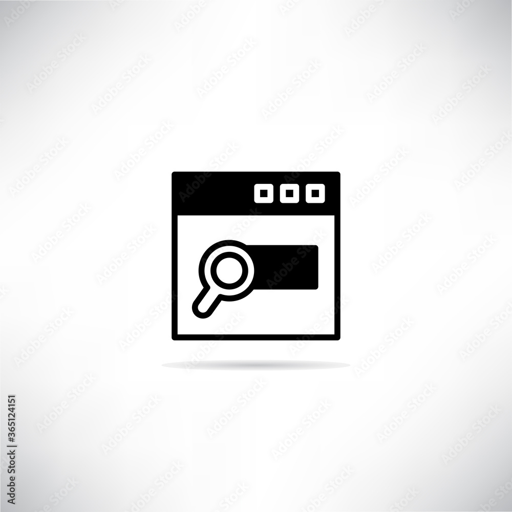 web search engine icon with shadow on white background web search engine icon with shadow on white background