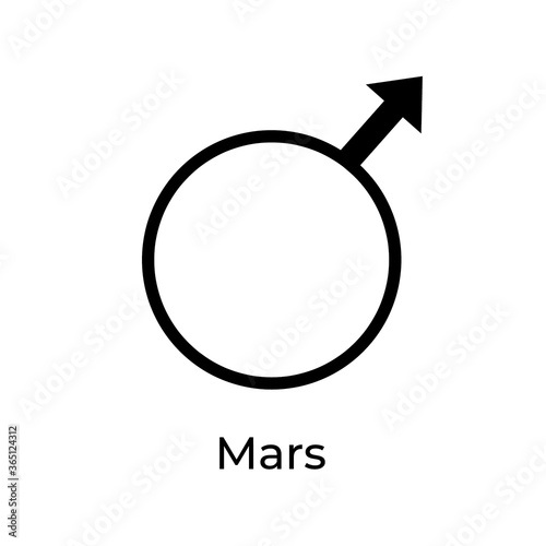 Mars Solar System Symbol Vector Design. Vector Illustration of Mars Symbol for Icon, Graphic Resources, Science, and Logo