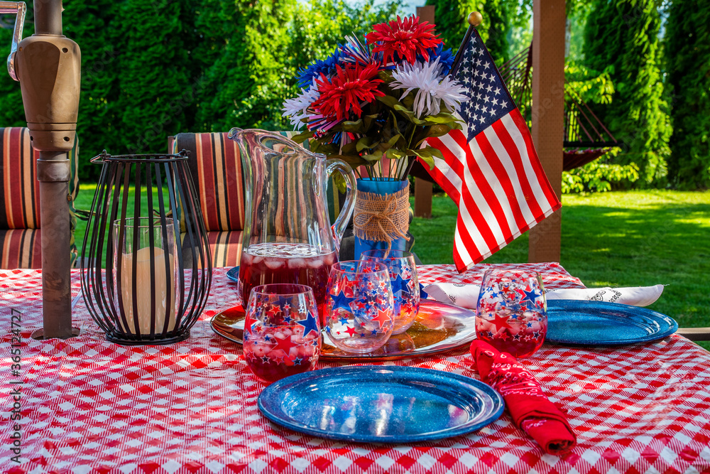 4th of july picnic in backyard Stock Photo Adobe Stock