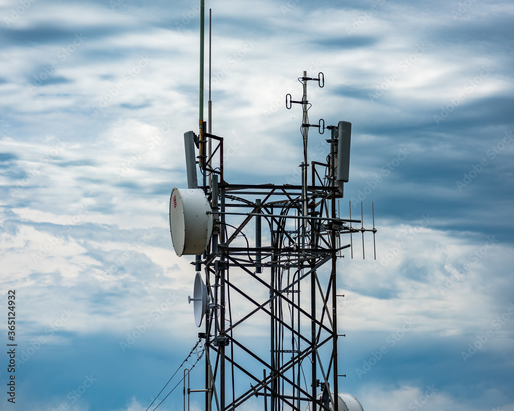 Communication towers with sky as background Communication towers with sky as background