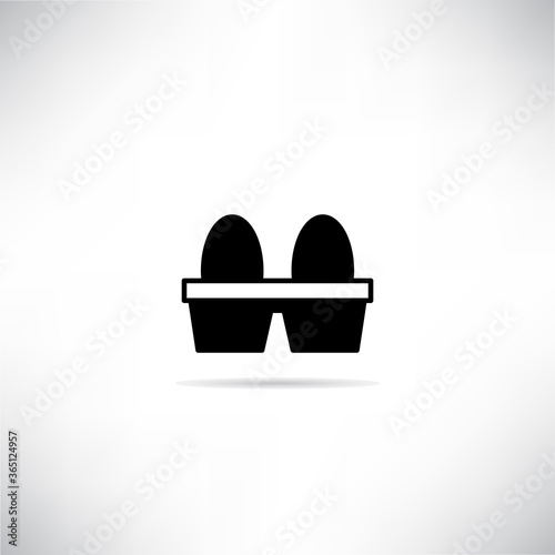 egg icon with shadow on white background